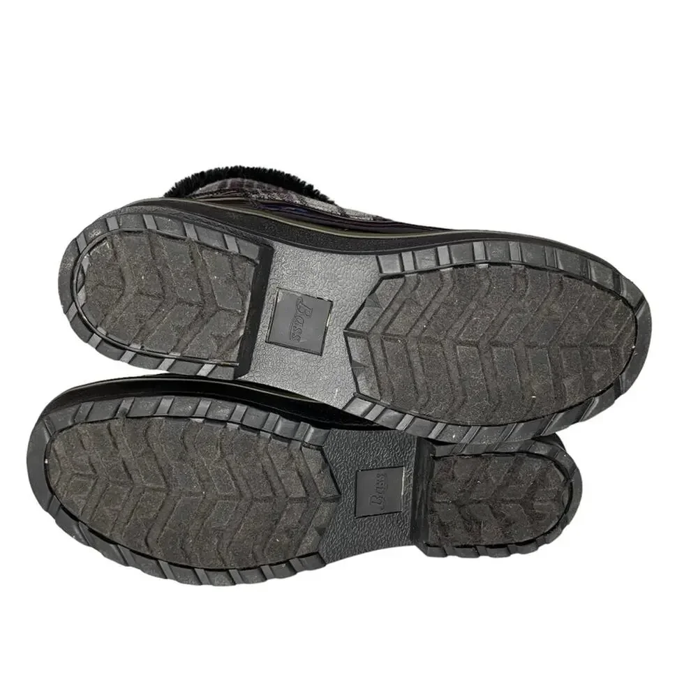 Bass Heritage Collection Winter Snowbird Boots Black Gray Purple Plaid S… - Picture 9 of 16